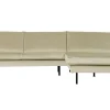 Retro Ecksofa Samt Rodeo 3-Sitzer Rechts oder Links 300/160 Pistazie Rechts-BePureHome Discount
