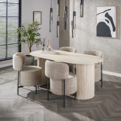 Retro Esstisch Arch Organic 180 Travertin Keramik-Vintagehaus Discount