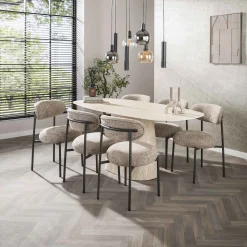 Retro Esstisch Centro 180 Travertin Keramik-Vintagehaus New