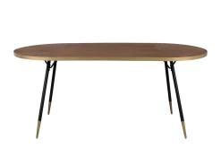 Retro Esstisch Denise Oval Messing Brass Walnussfarben 180 x 90 cm-Zuiver New