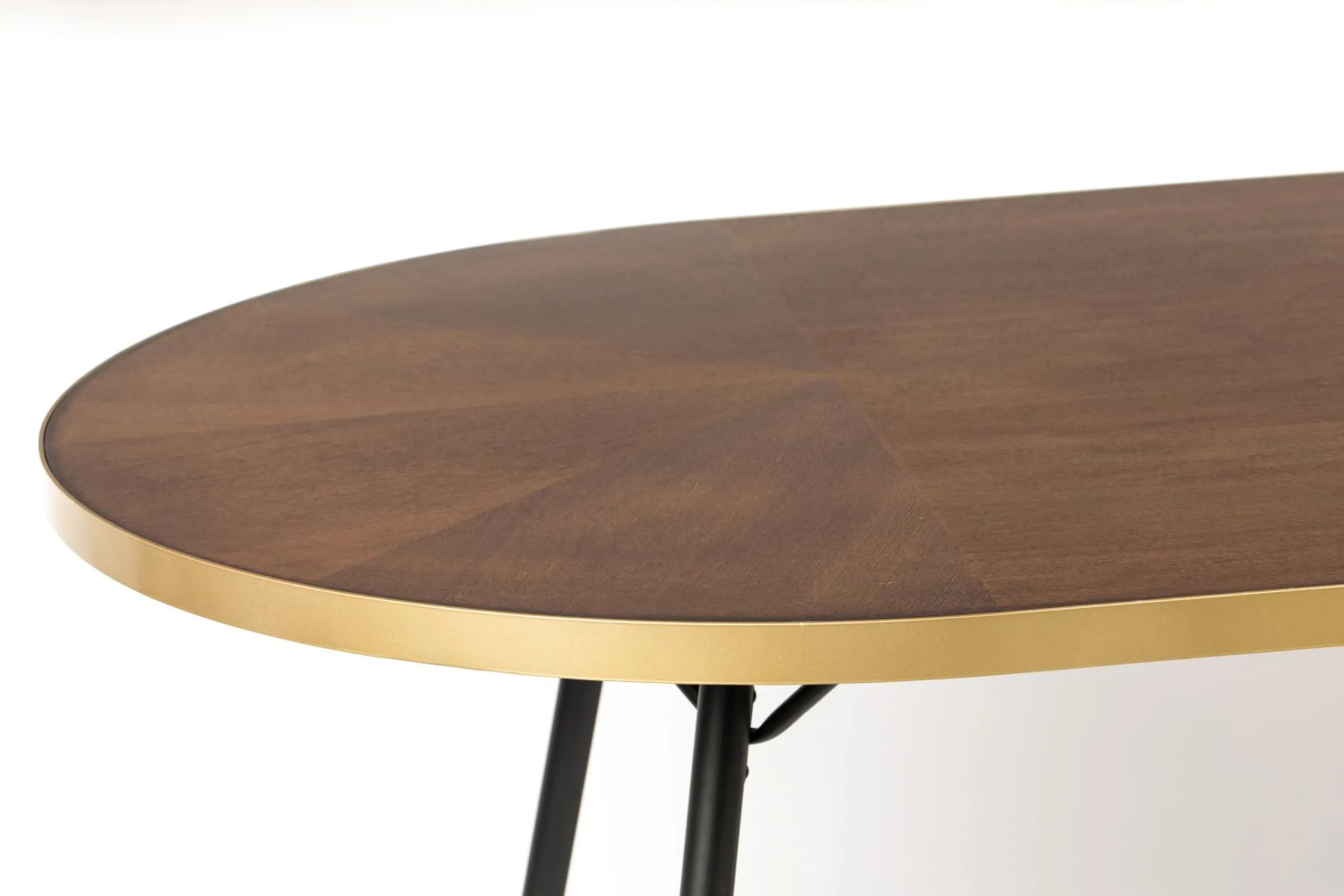 Retro Esstisch Denise Oval Messing Brass Walnussfarben 180 x 90 cm-Zuiver New