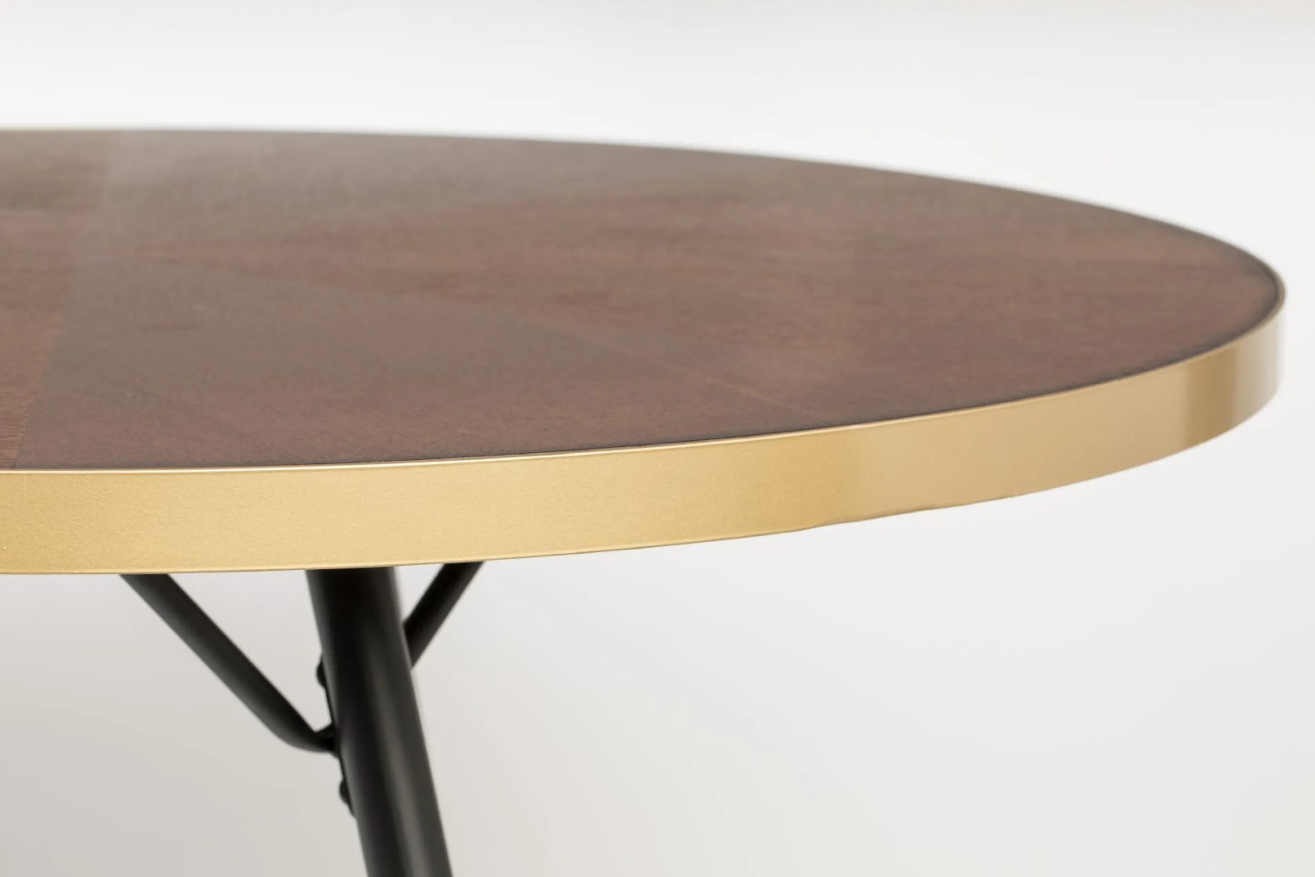 Retro Esstisch Denise Oval Messing Brass Walnussfarben 180 x 90 cm-Zuiver New