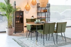 Retro Esstisch Denise Oval Messing Brass Walnussfarben 180 x 90 cm-Zuiver New