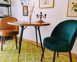 Retro Esstisch Denise Rund Messing Brass Walnussfarben Ø 90 cm-Zuiver Clearance