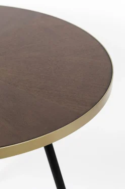 Retro Esstisch Denise Rund Messing Brass Walnussfarben Ø 90 cm-Zuiver Clearance