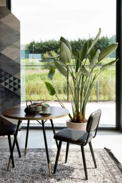 Retro Esstisch Denise Rund Messing Brass Walnussfarben Ø 90 cm-Zuiver Clearance