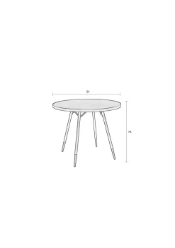 Retro Esstisch Denise Rund Messing Brass Walnussfarben Ø 90 cm-Zuiver Clearance