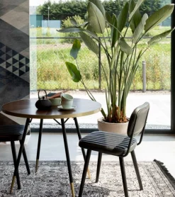 Retro Esstisch Denise Rund Messing Brass Walnussfarben Ø 90 cm-Zuiver Clearance