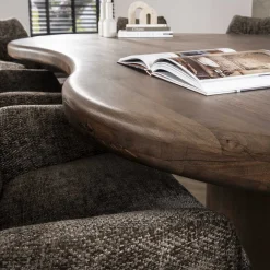 Retro Esstisch Konferenztisch Massivholz Sculpture Akazie Nierenform 240 cm-Vintagehaus Best