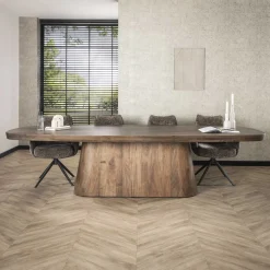 Retro Esstisch Konferenztisch Massivholz Arcadia Akazie Oval 300 cm-Vintagehaus