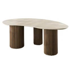 Retro Esstisch Romano 215 Travertin Keramik Nierenförmig-Vintagehaus Sale