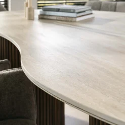 Retro Esstisch Romano 215 Travertin Keramik Nierenförmig-Vintagehaus Sale