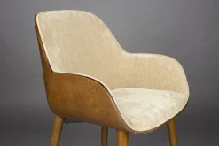 Retro Esszimmerstuhl Armlehnstuhl Taylor Holz Beige-DutchBone Outlet