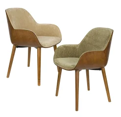 Retro Esszimmerstuhl Armlehnstuhl Taylor Holz Beige-DutchBone Outlet