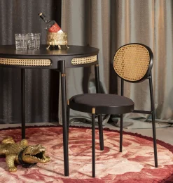 Retro Esszimmerstuhl 2er Set Rattan Don't Stop The Webbing Schwarz Buche-Bold Monkey