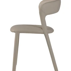 Retro Esszimmerstuhl Lederstuhl Noble Komplettbezug Kunstleder Beige-WOOOD Hot