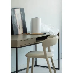 Retro Esszimmerstuhl Lederstuhl Noble Komplettbezug Kunstleder Beige-WOOOD Hot