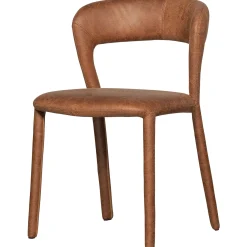 Retro Esszimmerstuhl Lederstuhl Noble Komplettbezug Kunstleder Cognac-WOOOD Online