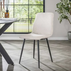 Retro Esszimmerstuhl Rib Breitcord Beige-Vintagehaus Best