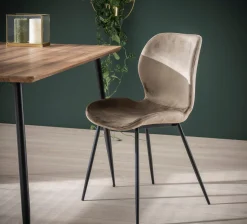 Retro Esszimmerstuhl Velvet Samt Champagner-Vintagehaus Hot