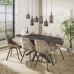 Retro Hängelampe Pendelleuchte Sepiora 6 flammig Glas Bronze-Vintagehaus Lampen Hot