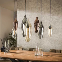 Retro Hängelampe Pendelleuchte 7 Cocoon Glas verschiedene Farben-Vintagehaus Lampen Clearance