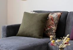 Retro Kissen Ferrel in Grün Zopfmuster-Vintagehaus Accessoires Outlet