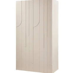 Retro Kleiderschrank Schlafzimmerschrank Rain in Beige mit zwei Böden und einer Kleiderstange-WOOOD Outlet