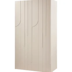 Retro Kleiderschrank Schlafzimmerschrank Rain in Beige mit fünf Böden-WOOOD Outlet
