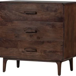 Retro Kommode Liya Mangoholz 3 Schubladen-WOOOD Hot