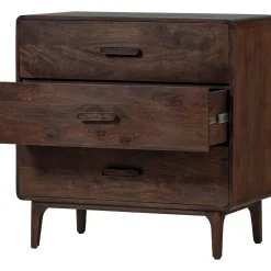 Retro Kommode Liya Mangoholz 3 Schubladen-WOOOD Hot