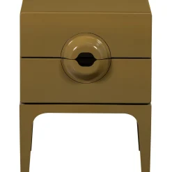 Retro Kommode Nachttisch Merge Olivgrün 2 Schubladen-WOOOD Online