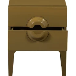 Retro Kommode Nachttisch Merge Olivgrün 2 Schubladen-WOOOD Online