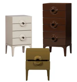 Retro Kommode Nachttisch Merge Olivgrün 2 Schubladen-WOOOD Online