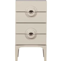Retro Kommode Nachttisch Merge Beige 4 Schubladen-WOOOD Best