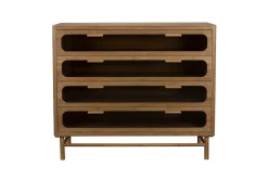 Retro Kommode Sideboard Caroun Bambus Rauchglas-DutchBone