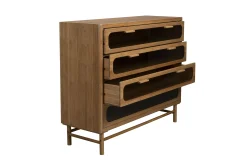 Retro Kommode Sideboard Caroun Bambus Rauchglas-DutchBone