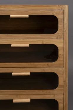 Retro Kommode Sideboard Caroun Bambus Rauchglas-DutchBone