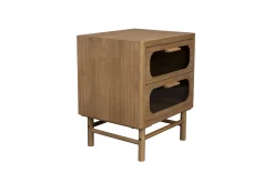 Retro Nachttisch Beistelltisch Caroun Bambus Rauchglas-DutchBone Best