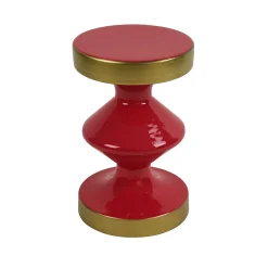 Retro Pop Beistelltisch Glam Metall Rot-Vintagehaus Online