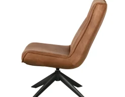 Retro Relaxsessel Drehsessel Skyler Kunstleder Cognac-WOOOD New