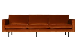 Retro Samtsofa Rodeo 3-Sitzer Rost-BePureHome Outlet