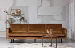 Retro Samtsofa Rodeo 3-Sitzer Honiggelb-BePureHome Clearance