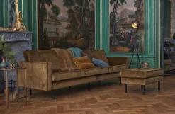 Retro Samtsofa Rodeo 3-Sitzer Honiggelb-BePureHome Clearance
