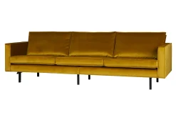 Retro Samtsofa Rodeo 3-Sitzer Ocker-BePureHome Online