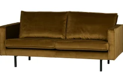 Retro Samtsofa Rodeo 2,5-Sitzer Honiggelb-BePureHome Online