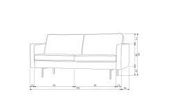 Retro Samtsofa Rodeo 2,5-Sitzer Ocker-BePureHome Best