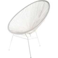 Retro Sessel Acapulcos Bahia Weiß Outdoor Massives Metallgestell-Vintagehaus Best