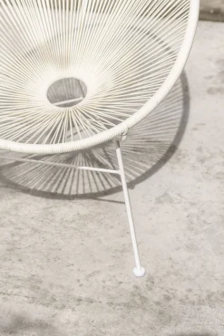 Retro Sessel Acapulcos Bahia Weiß Outdoor Massives Metallgestell-Vintagehaus Best