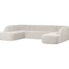Retro Sofa Couch Sloping U-Form Organic Weiß-BePureHome Best